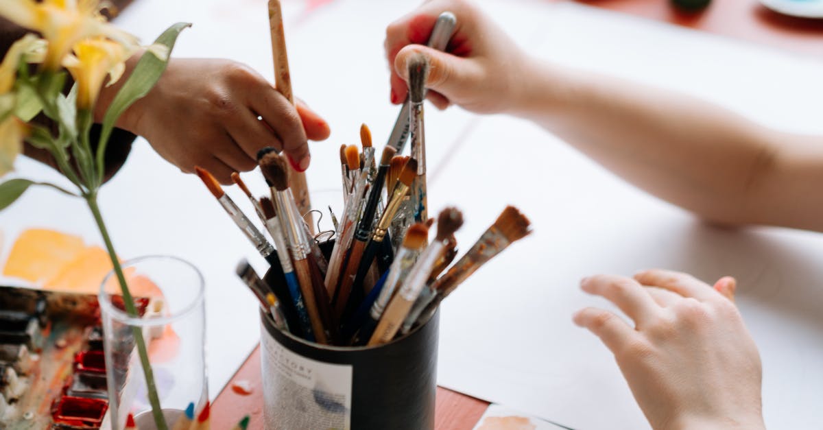 Can I accompany my mother-in-law until getting boarding passes at Heathrow? - People Getting Paintbrushes from the Can