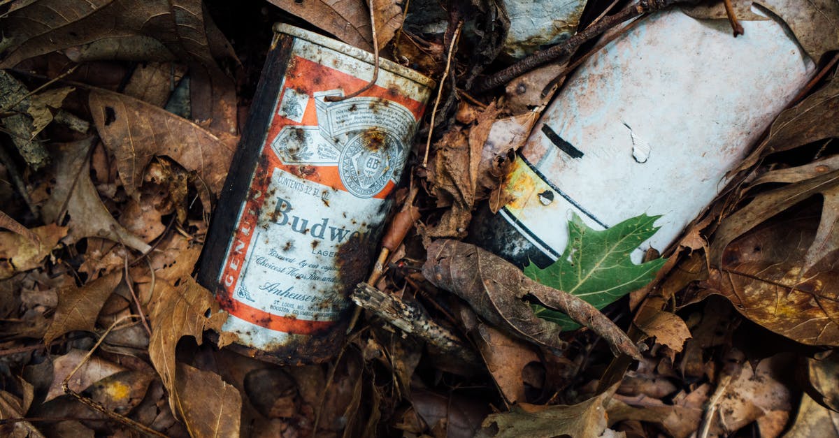 Can I bring an empty eggshell into Australia? - Close-Up Photo of Rusty Budweiser Can