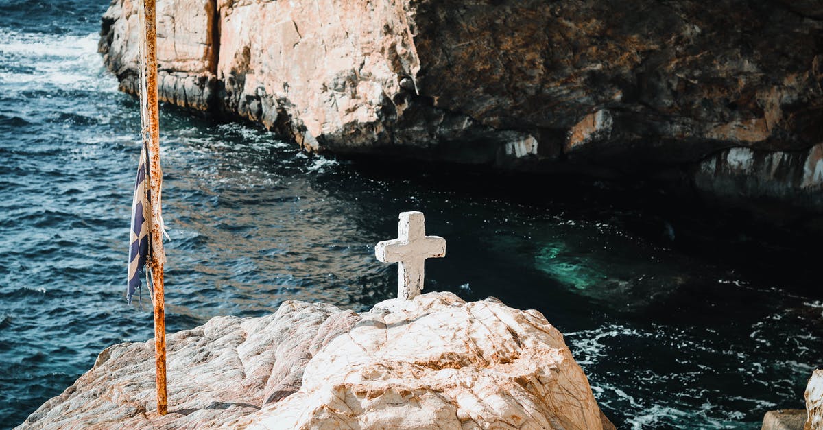 Can I cross the border from Ioannina Greece to Albania - White Cross On Rock Formation