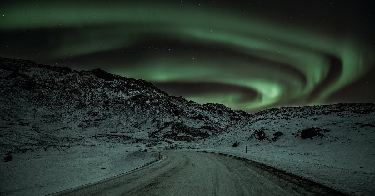 Can I expect "winter" scenery in Iceland in April? - Snow-Covered Mountains Under Aurora Borealis