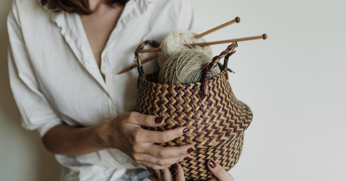 Can I take knitting needles on an international flight? - A Person in White Shirt Holding a Basket with Rolled Yarns and Knitting Needles