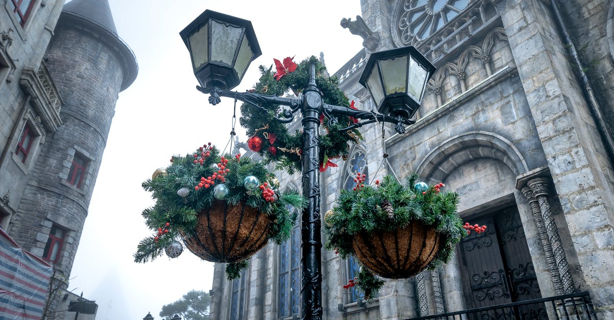 Can I travel to Vietnam for Christmas in 2020? - Christmas Decorations Hanging on the Lamp Post