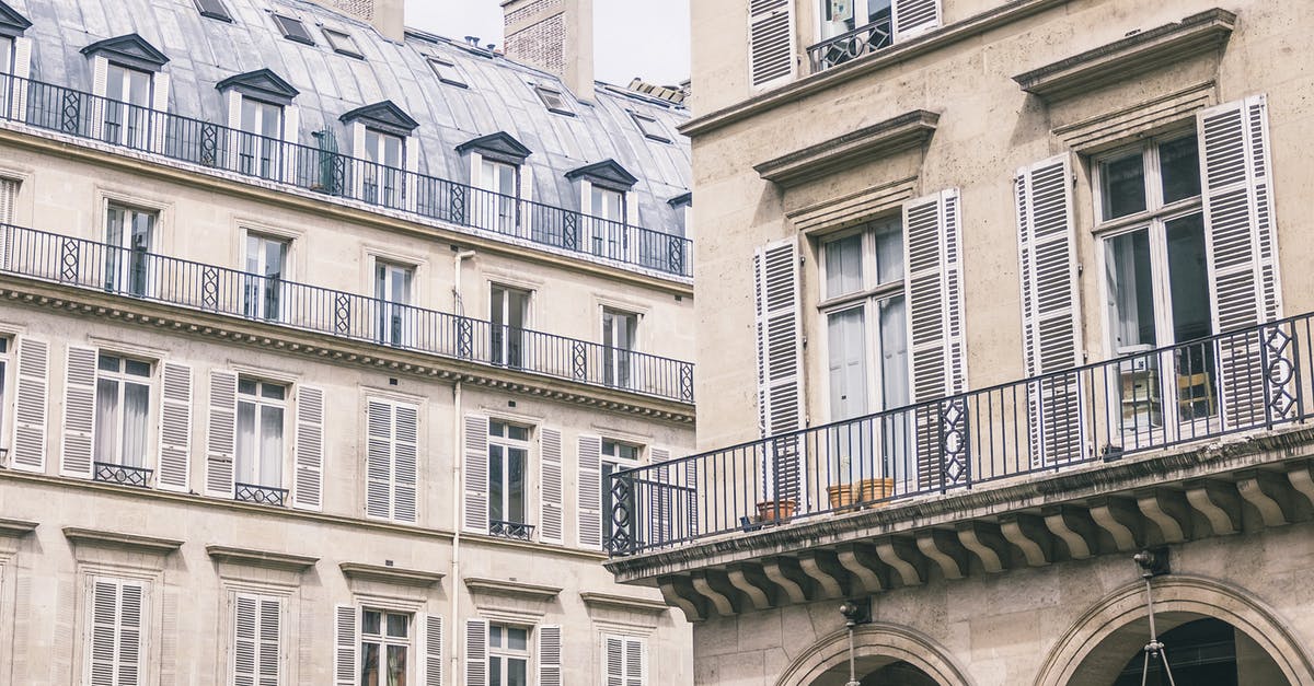 Can I travel within the Schengen area while my Italian residency card is being renewed? - Facade of contemporary hotel and residential house in Paris