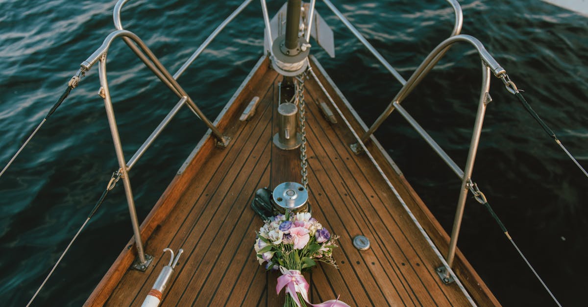 Can the ship's captain really perform your wedding when in international waters? - White and Purple Flowers Bouquet on Brown Wooden Boat Ground on Body of Water
