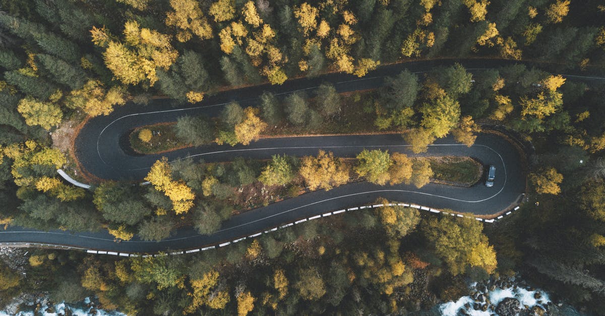 Can we get a rental car from near Edinburgh's Waverly station? - Top View Photo of Curved Road Surrounded by Trees