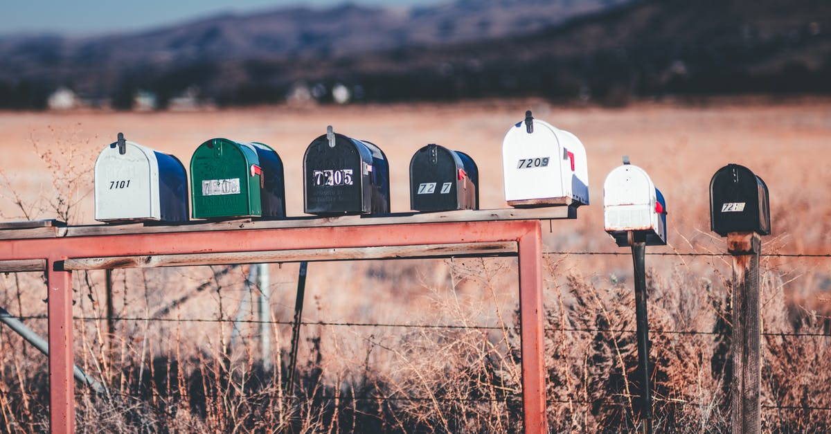 Can you mail yourself to another country? Any country? - Metal mailboxes in countryside