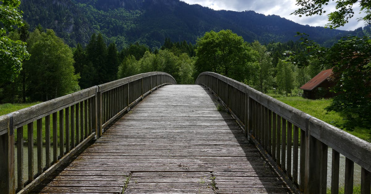 Can you walk across the Queensboro bridge to Roosevelt Island? - Landscape Photo of Wooden Bridge