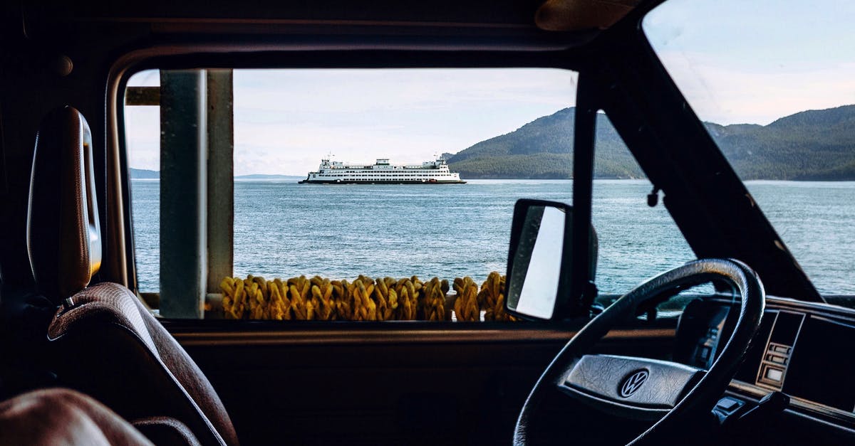 Car camping on transatlantic ship - Black Steering Wheel