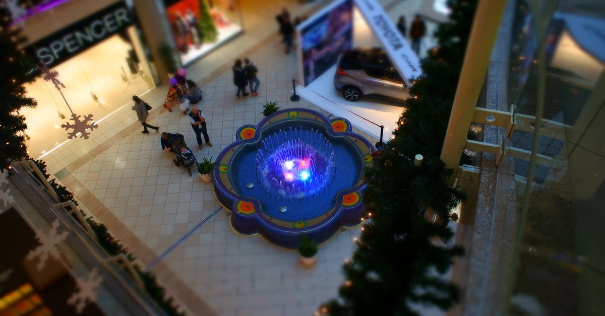 Car on ferry between Gozo and Malta during the Christmas period - Aerial Photo of Mall Interior