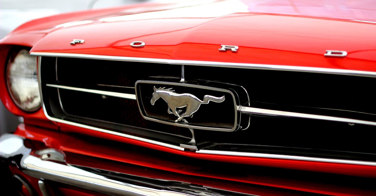 Car rental in USA standard rules - Red Ford Mustang