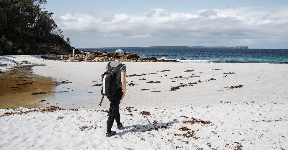 Carrying Condoms while traveling to Dubai - A Person Carrying a Backpack Walking on Shore