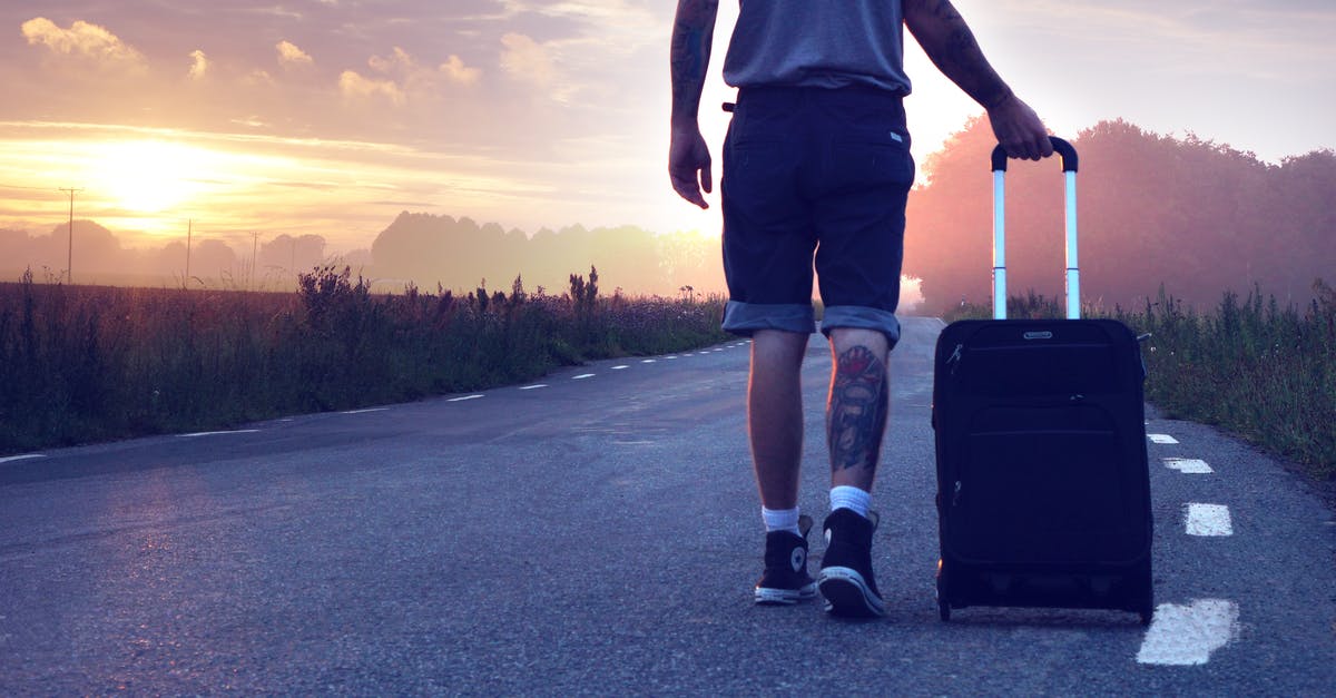 Checking luggage all the way through? - Man With Luggage on Road during Sunset