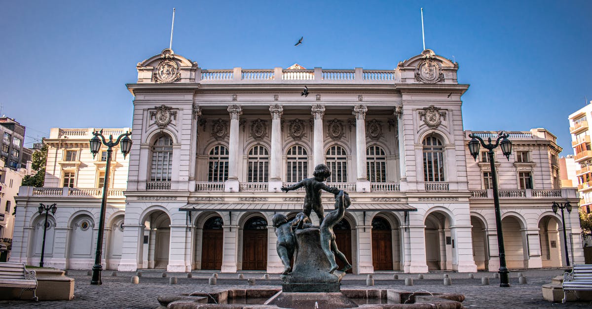 Chile Tourist Visa - A Fountain in Front of the Municipal Theatre of Santiago