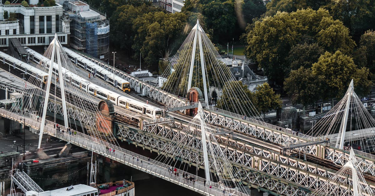 Confusion about off peak timings of London trains - Aerial View of Trains on the Bridge