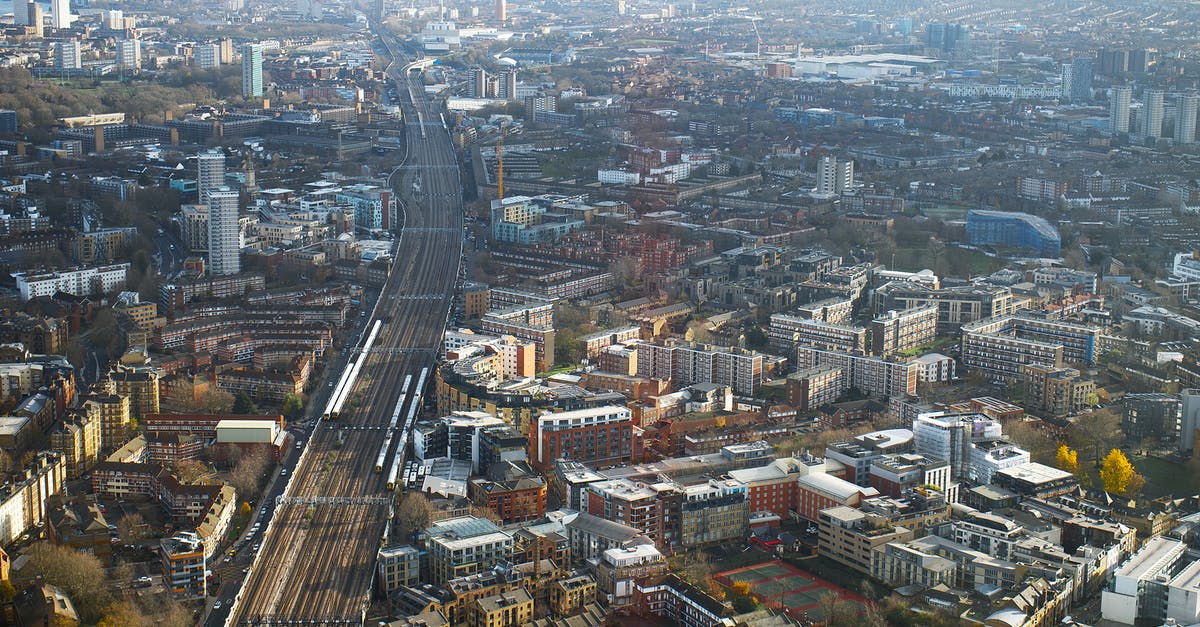 Confusion about off peak timings of London trains - Aerial Photography of Train Tracks Near in the City