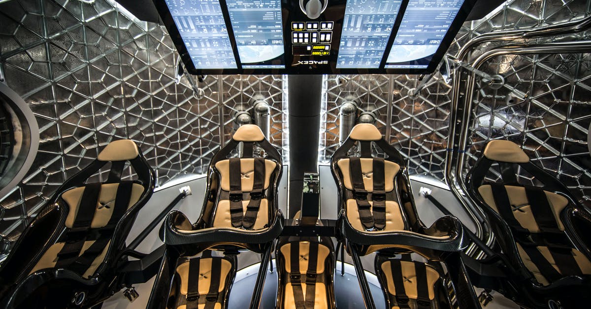 Connecting flight from Tel-Aviv to Venice - Futuristic interior of spaceship simulator for test flight mission
