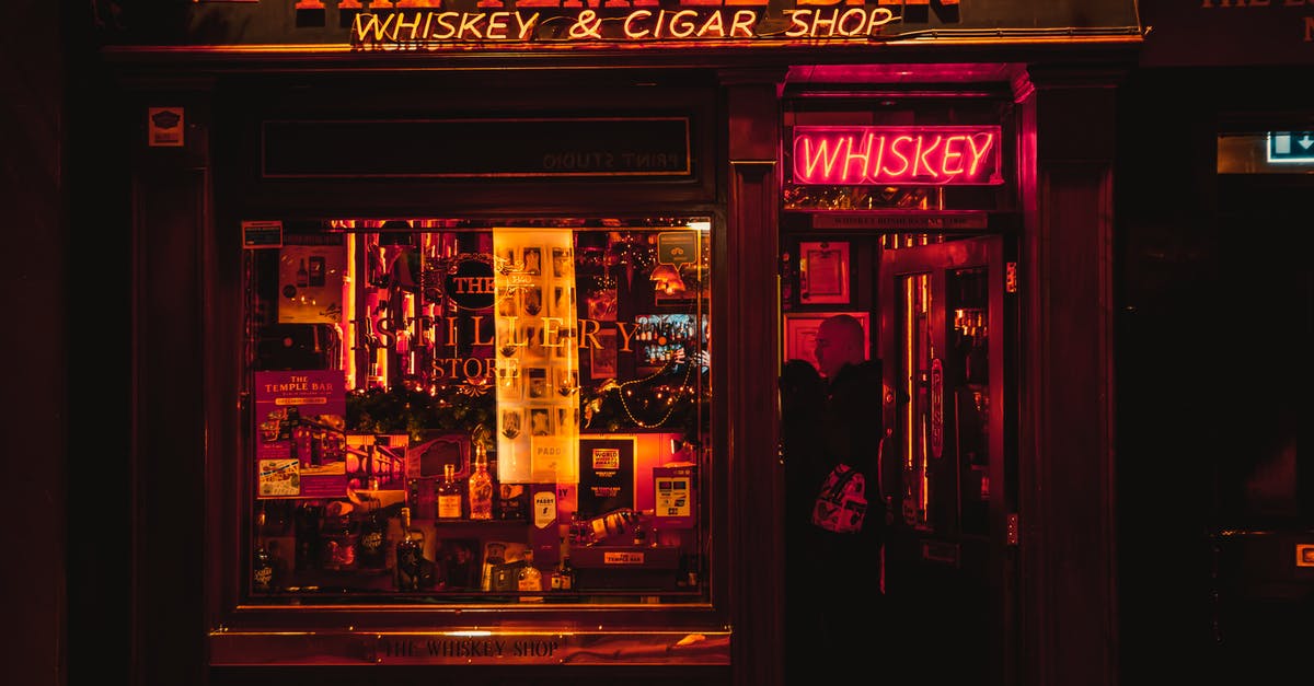 Connecting in Dublin, Ireland - Assorted Liquor Bottles