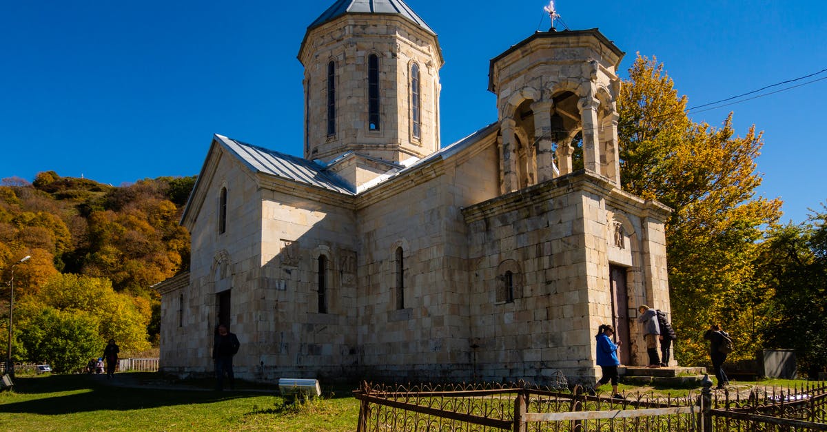 Consequences of visiting a farm before entering the US - People Entering a Concrete Church