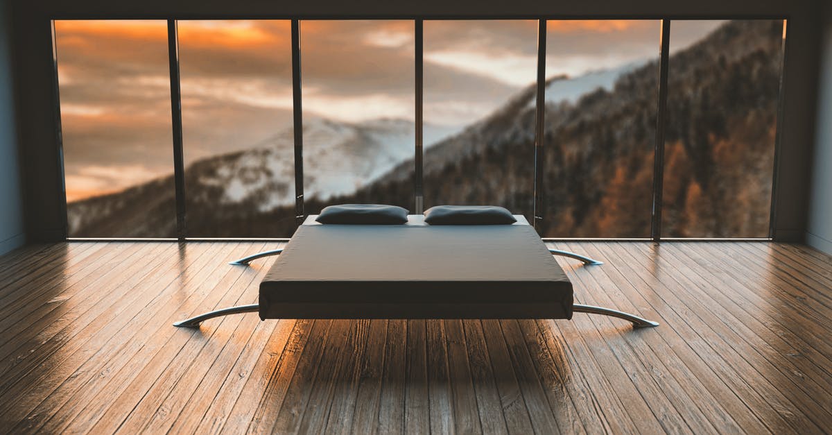 Cooking inside a hotel room - Black Mattress in Front of a Large Window Behind a Mountain