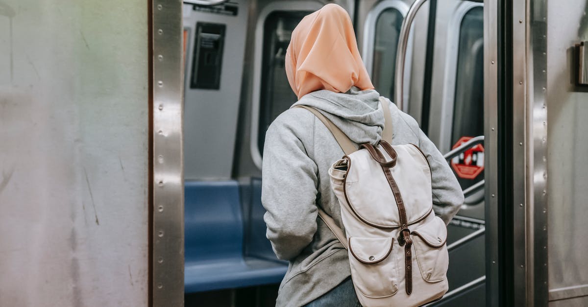 Croatian citizen traveling thru Schengen with non-Croatian spouse - Unrecognizable woman in hijab walking in train in metro