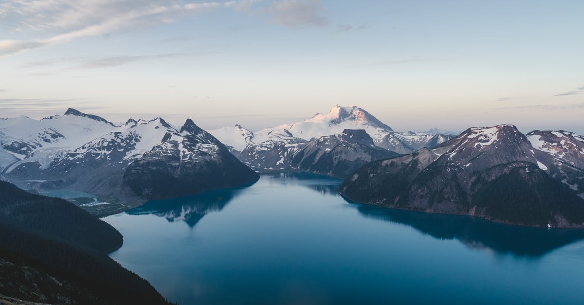 Cross US-Canada border at Glacier NP - Snow Capped Mountains Under Blue Sky