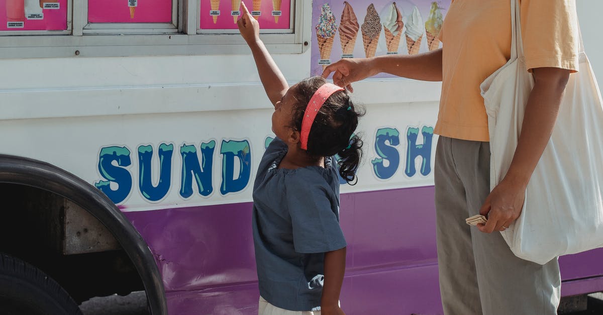 Crossing a border with an infant of a different citizenship - Asian girl asking for ice cream