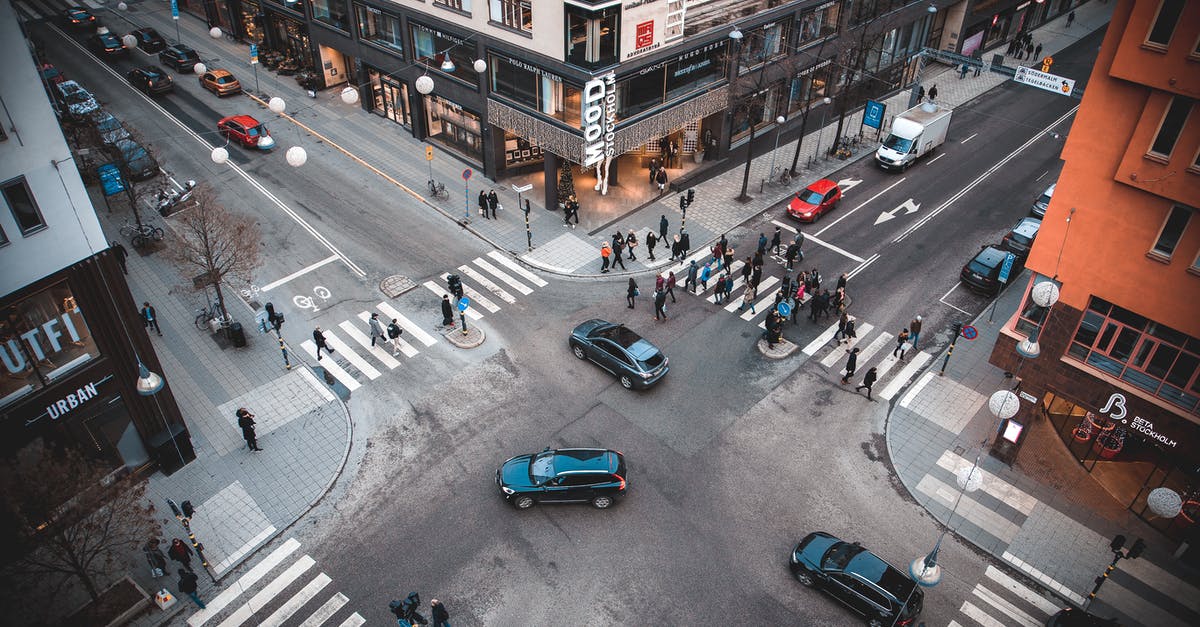 Crossing roads in Berlin - Vehicles and People on Road