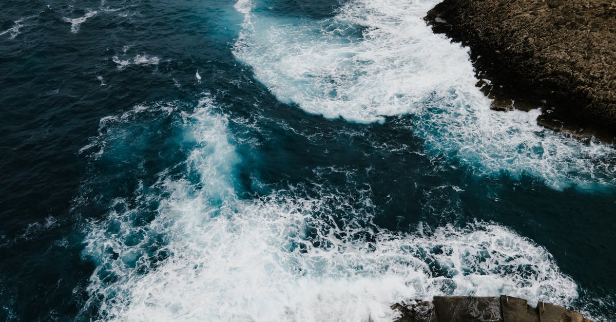 Cruise Terminal at Malta - Ocean Waves Crashing on Brown Rock