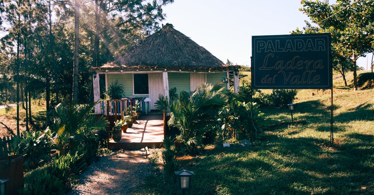 Cuba casas particulares reliable sources - Sign outside a Nipa Hut