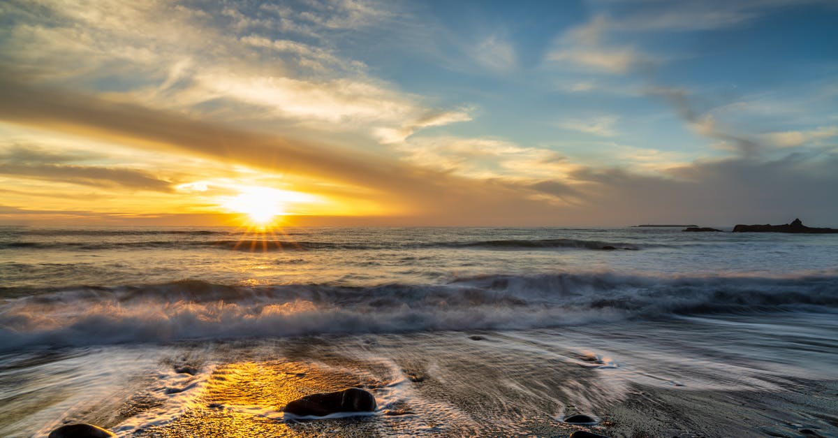 Current Local Address Malaysia eVisa - Ocean Waves Crashing on Shore during Sunset