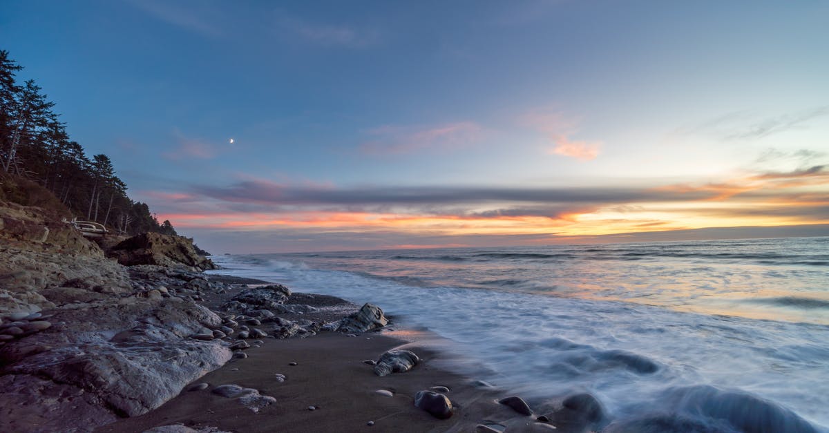 Current Local Address Malaysia eVisa - Sea Waves Crashing on Rocks during Sunset