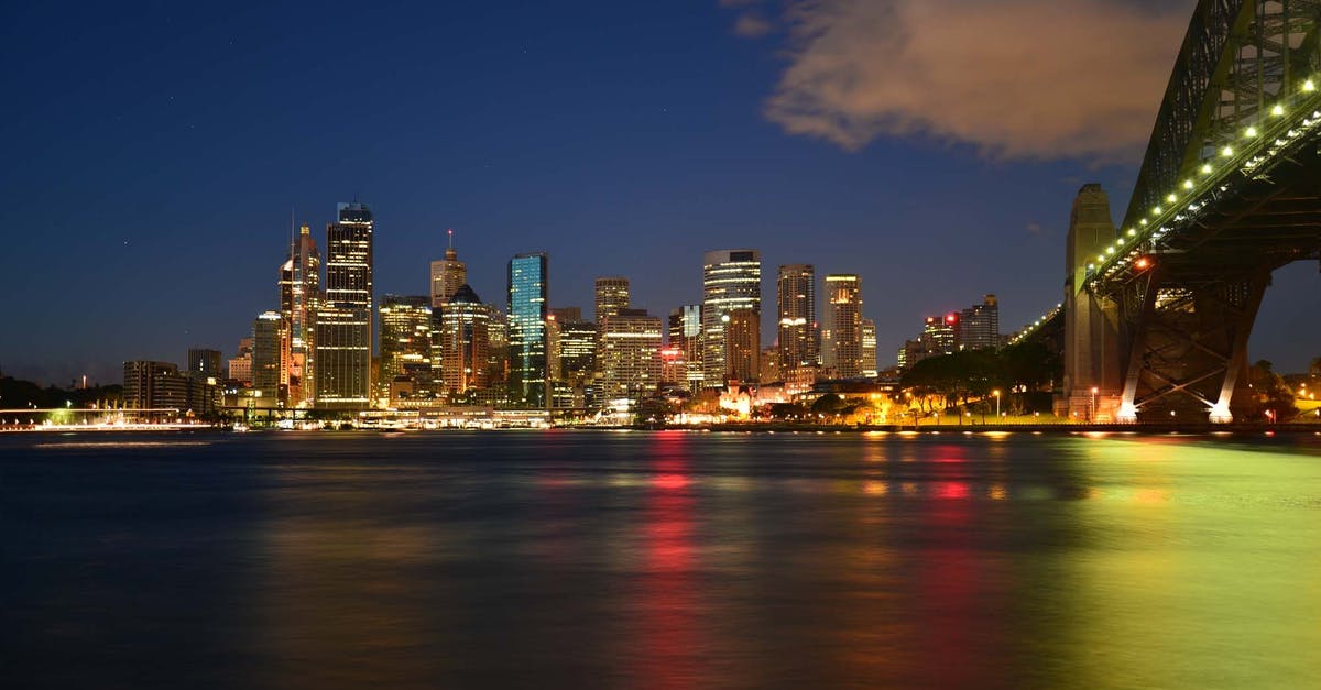 Customs check points in Australia - Panoramic Photography of Metropolis Next to Bridge during Night Time