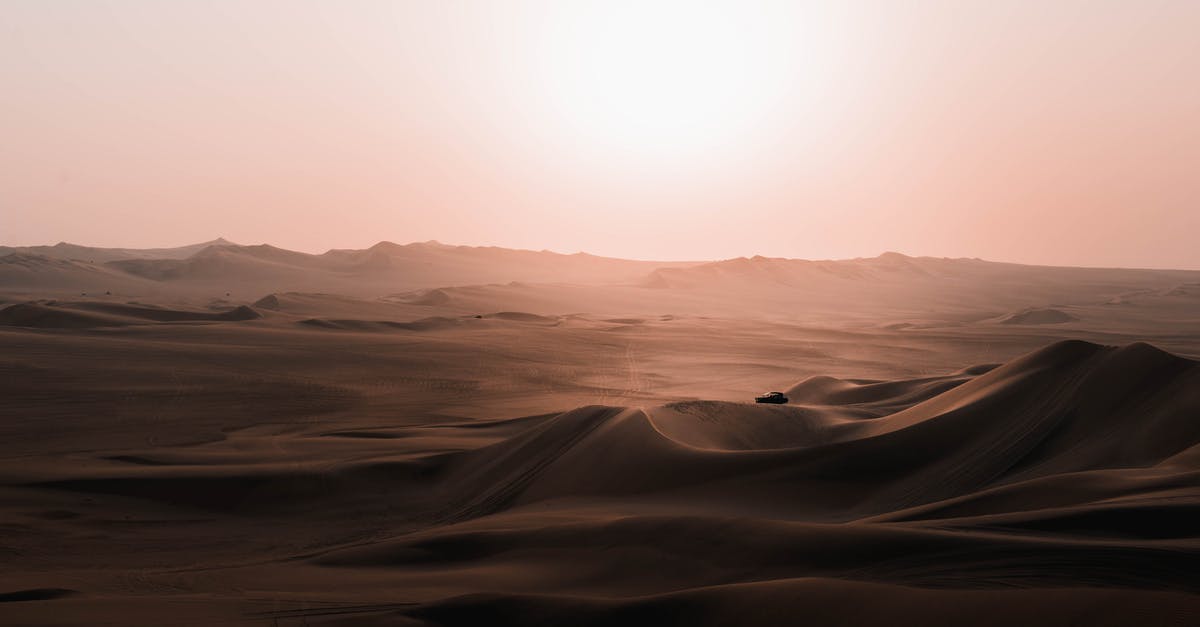 Dealing with extremely dry air in Africa - Scenery of car riding over desert dunes