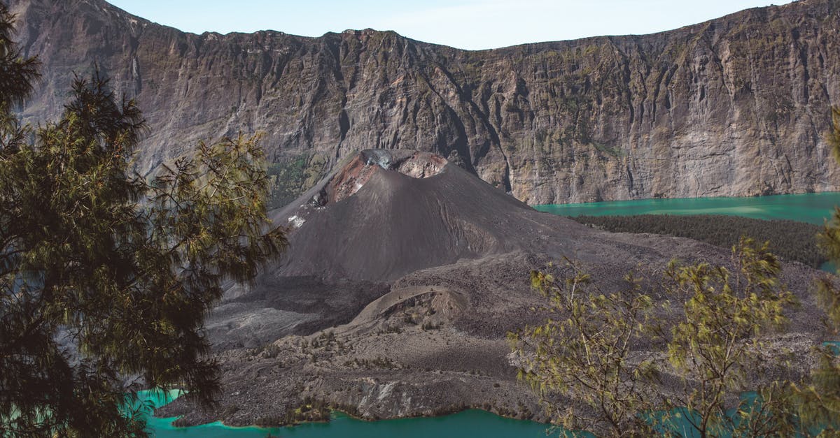 Definition of "first embarkation point" for trip to Indonesia - Majestic lake and volcanic mountain in Lombok Island of Indonesia