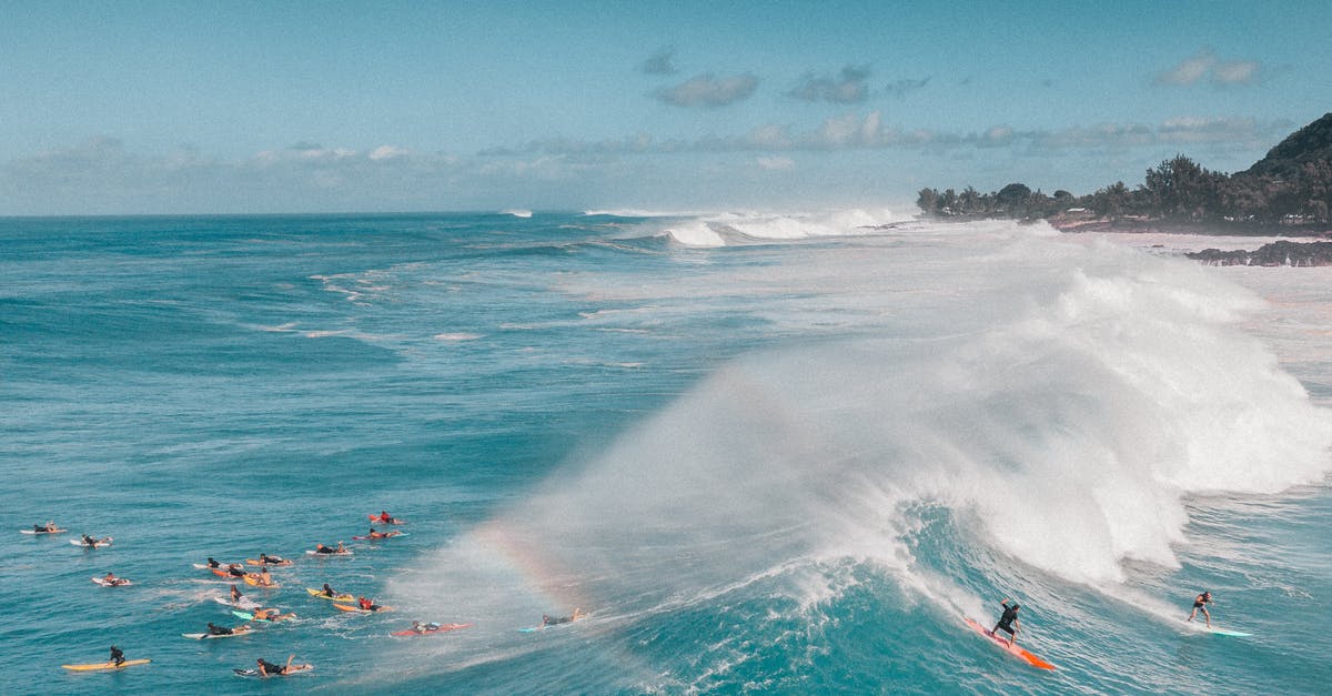 Detailed map of Hawaii Big Island showing paved roads - People Surfing on Sea Waves