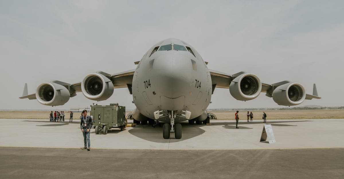 Detained in Canadian airport - Front View of C-17 Transport Plane Standing on Tarmac