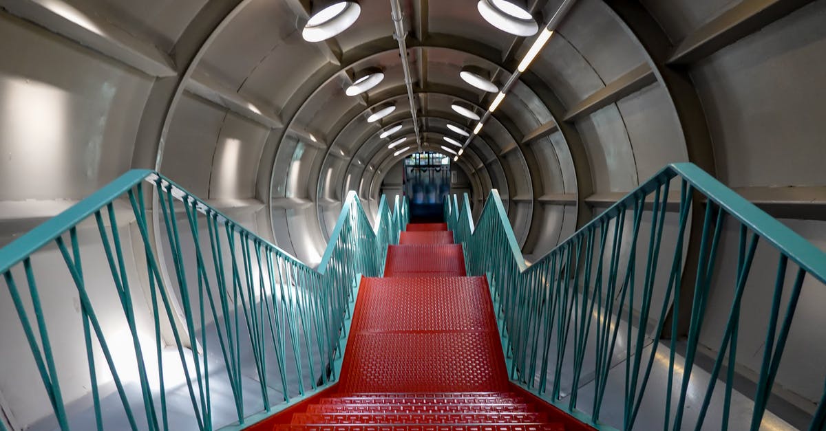 Diabolo Fee-Brussels - Red and White Staircase With White Metal Railings