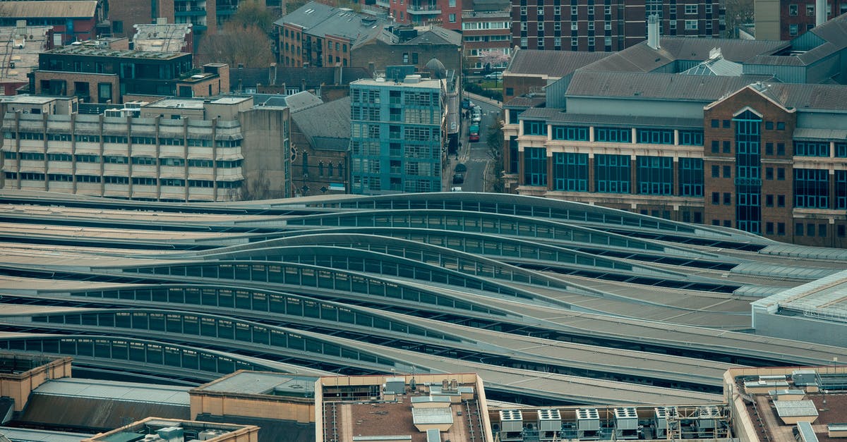 Difference between London International (CIV) and London Eurostar (CIV) - Aerial view of a railway station in London