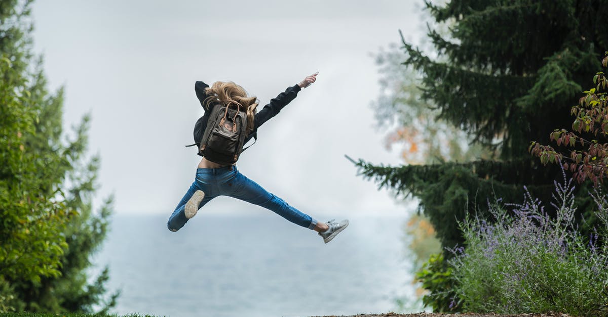 Do all German airports lack free wifi? - Woman Jumping Wearing Green Backpack