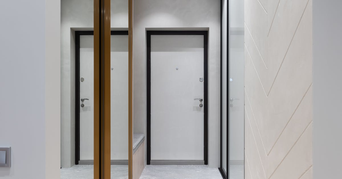 Do I need a new ESTA after aquiring dual citizenship? - Modern hallway with mirror walls and white door