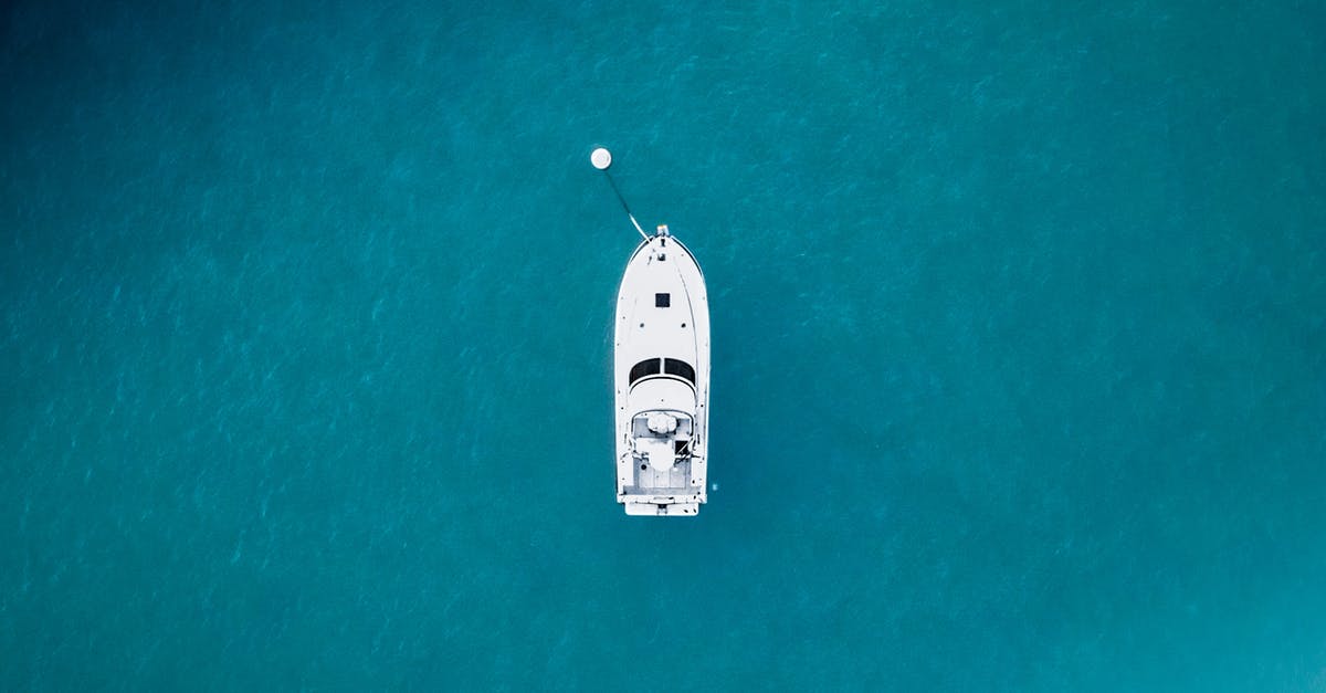 Documentation to travel from Mexico to U.S. on cruise ship - Drone view of modern white ship moored in still endless turquoise water of endless sea in nature in tropical country