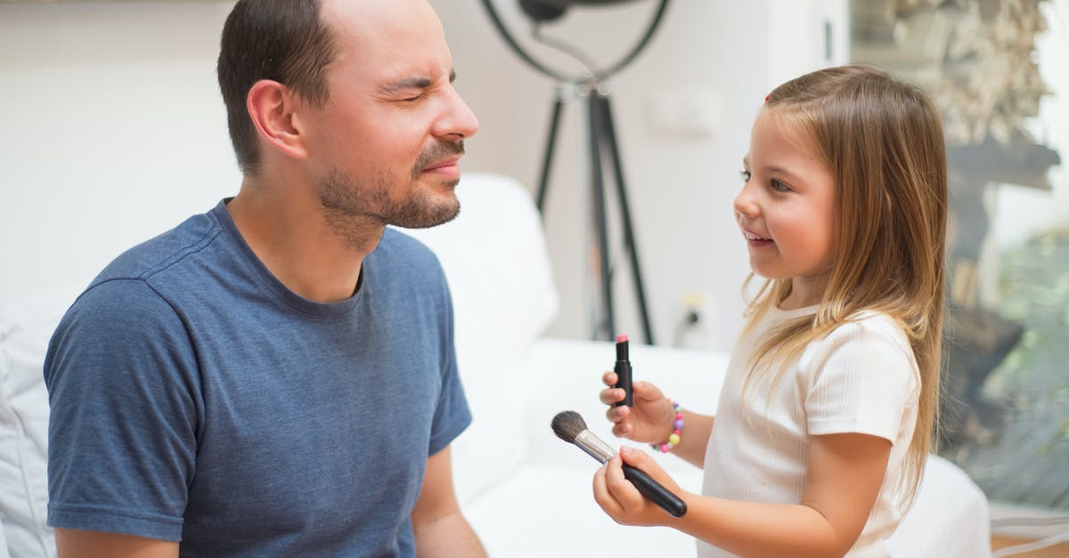 Documents to prove sufficient means of subsistence when applying for Schengen visas for my family - Photo of a Child Putting Makeup on Her Father