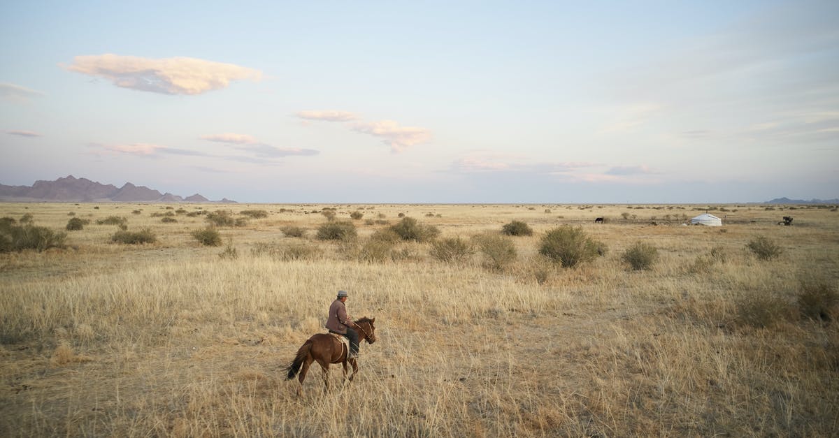 Does a ticket to Montserrat Mountain include 8 free city rides? - Horse with unrecognisable cattleman in warm clothes riding in spacious field in daytime