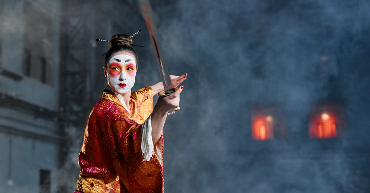 Does female sword fighting as entertainment still exist in Japan? - A Woman in a Kimono Holding a Sword