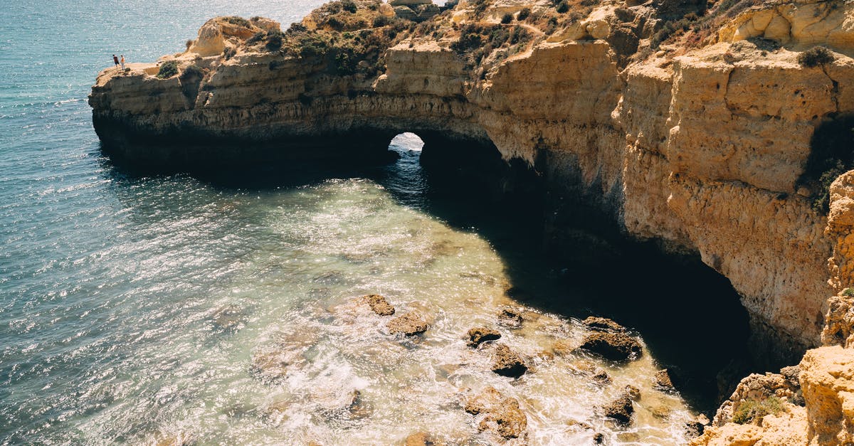 Does Kish Island allow Israelis? - Person in Blue Jeans and White Sneakers Sitting on Rock Formation