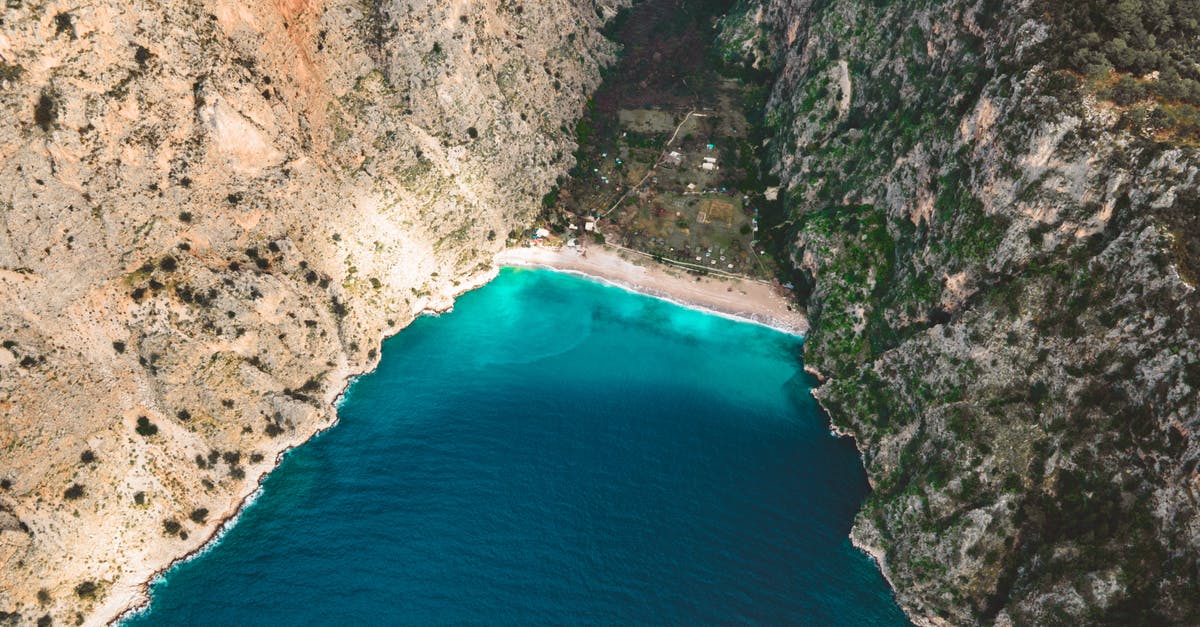 Does Kish Island allow Israelis? - Blue Ocean Water between Rocky Mountains