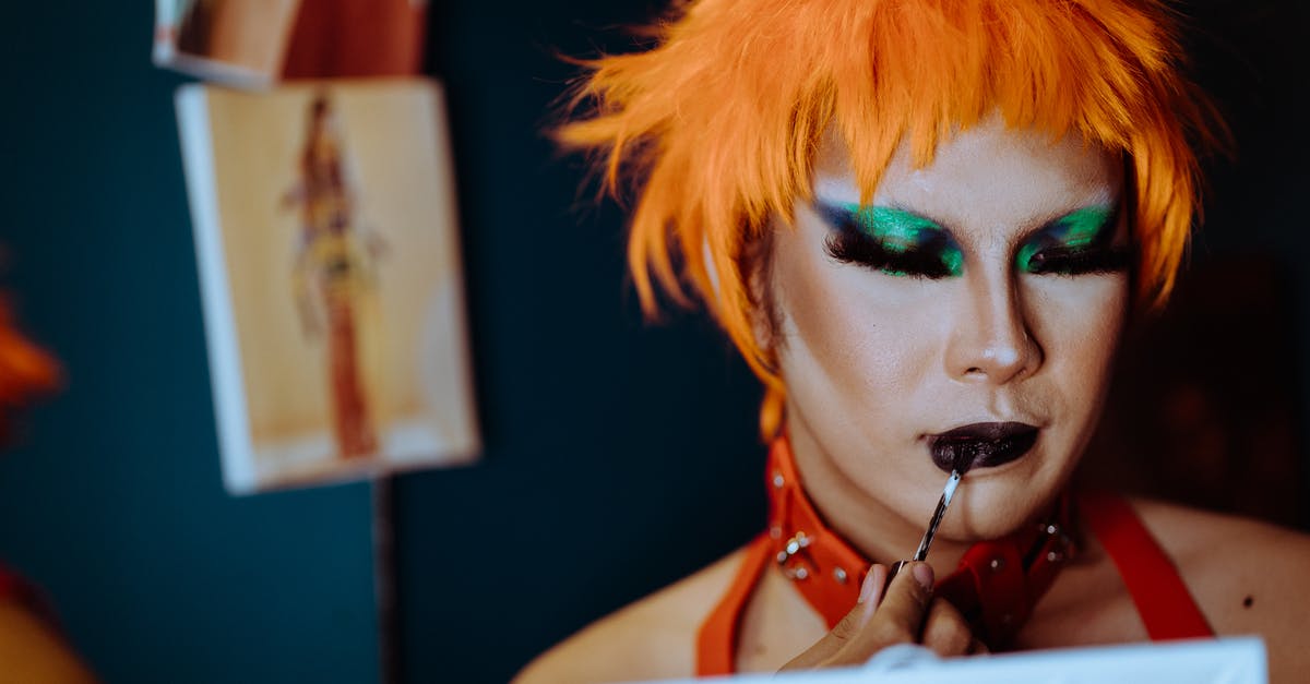 Does Non-Schengen Countries apply to my 90/180 - Young ethnic androgynous man with eccentric makeup applying lipstick in fitting room