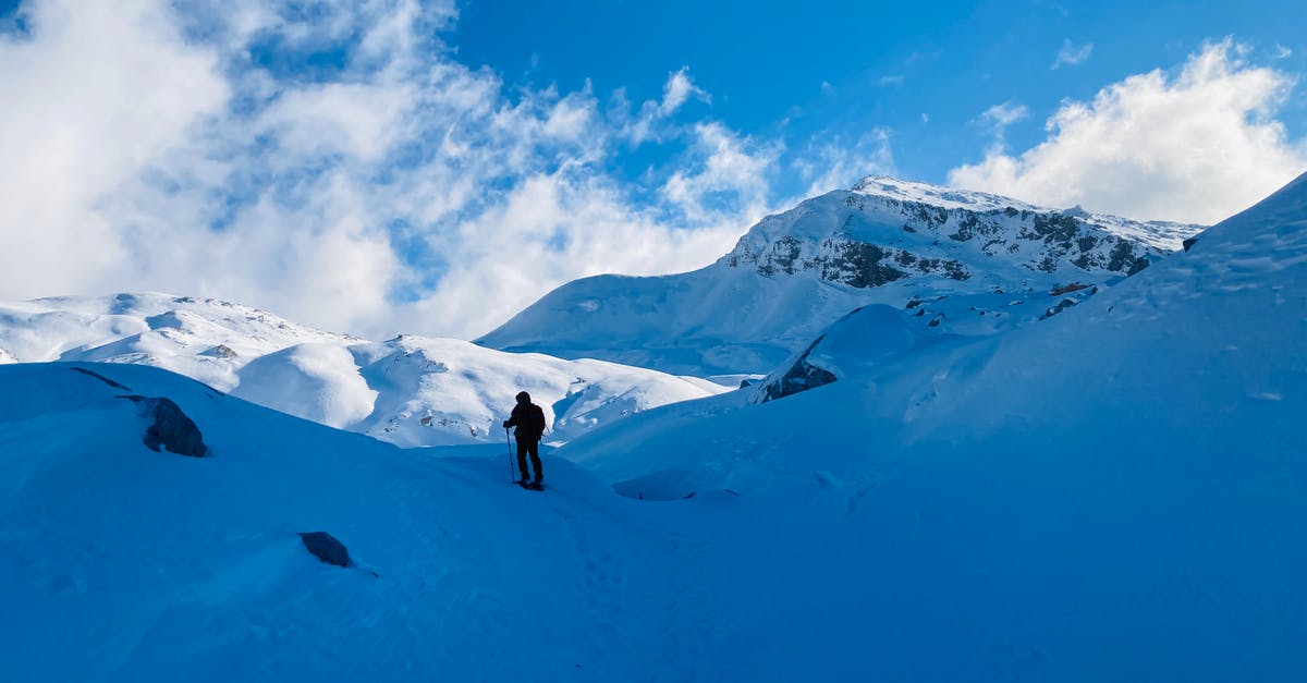 Does travel insurance covers hiking on high altitudes are participation in shamanic ceremonies? - A Person in Black Jacket Standing on Snow Covered Mountain 