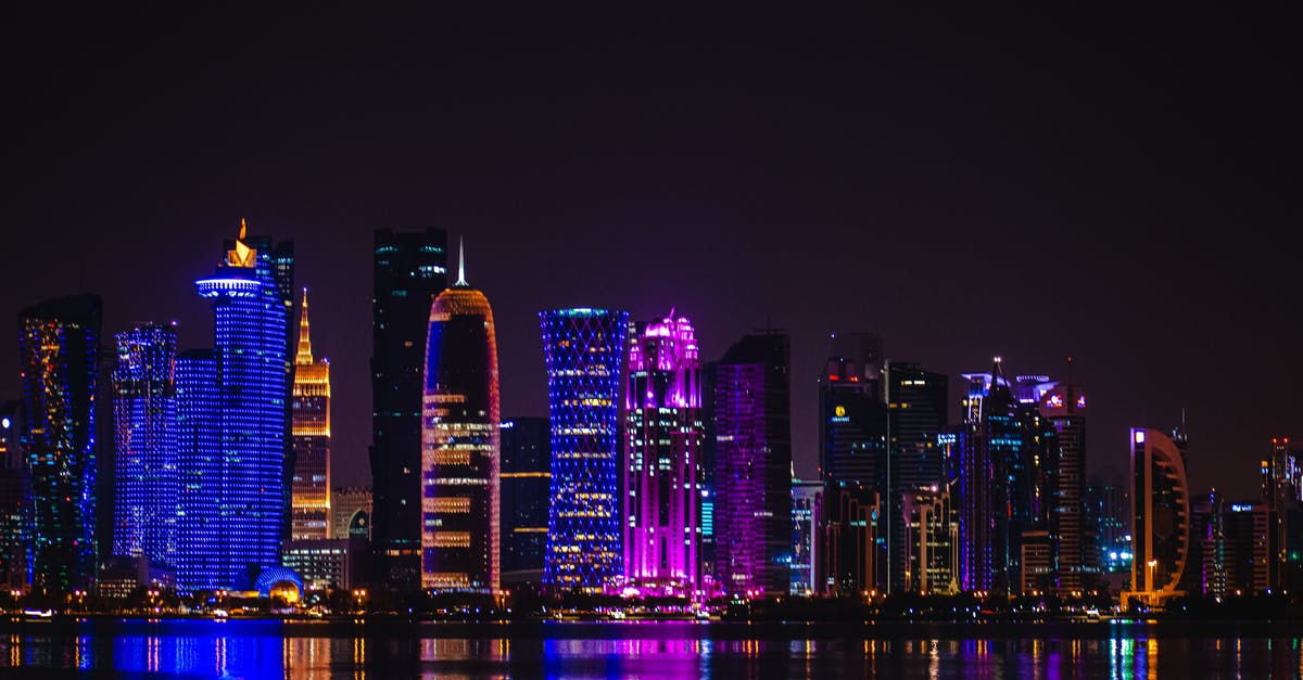 Doha layover at night - The Doha Skyline at Night