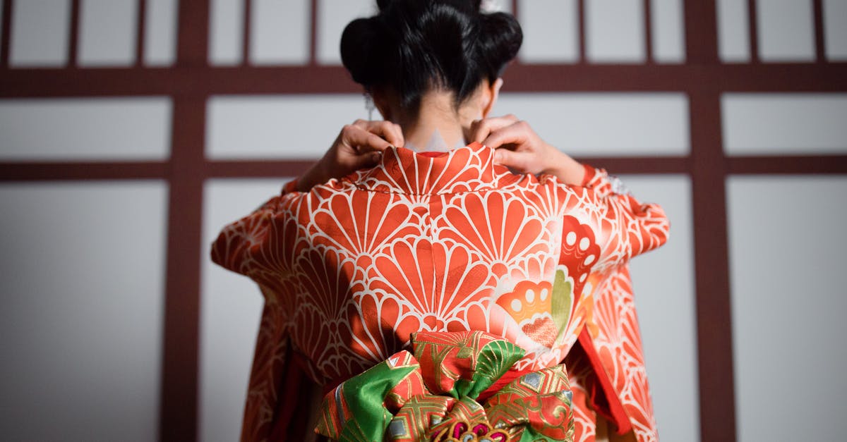 Dressing up as a Geisha/Maiko in Japan - Back View of a Woman in Red and White Floral Kimono